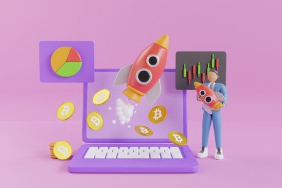 3D Bitcoin to the Moon Concept: A Creative Tool for Digital Promotion