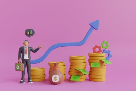 3D Businessman with Growing Chart: A Visual Asset for Modern Business Communication