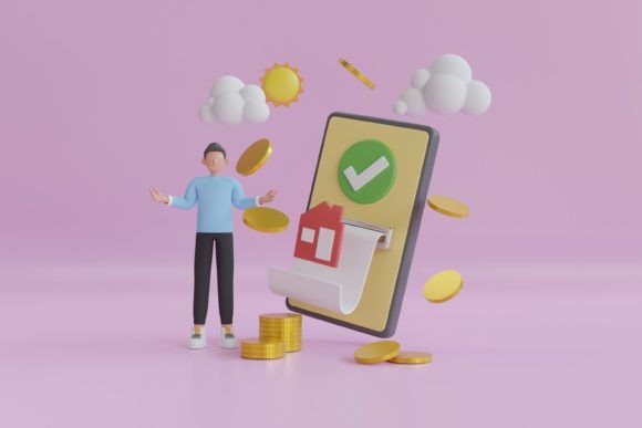3D House Bill Payment Transaction on App