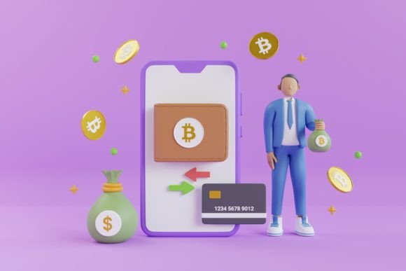 3D Illustration of Bitcoin Wallet: A Modern Visual Tool for Cryptocurrency Projects
