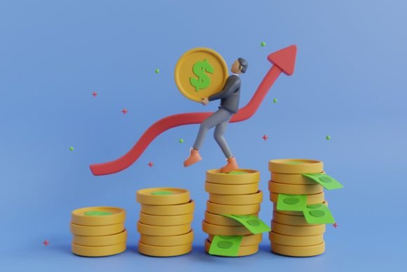 3D Illustration of Investing Business: A Visual Tool for Financial Clarity