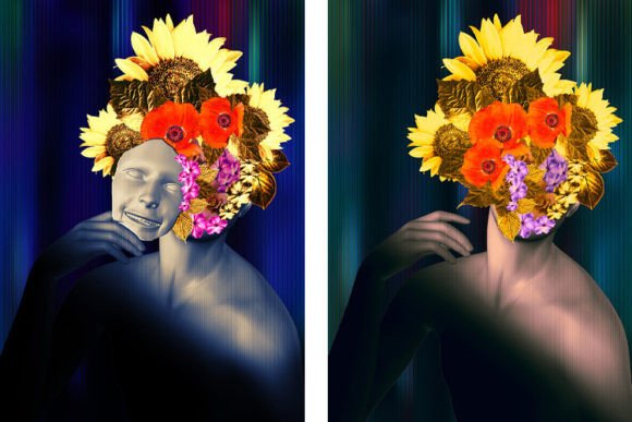 3D Man with Flowers: A Modern Design Statement