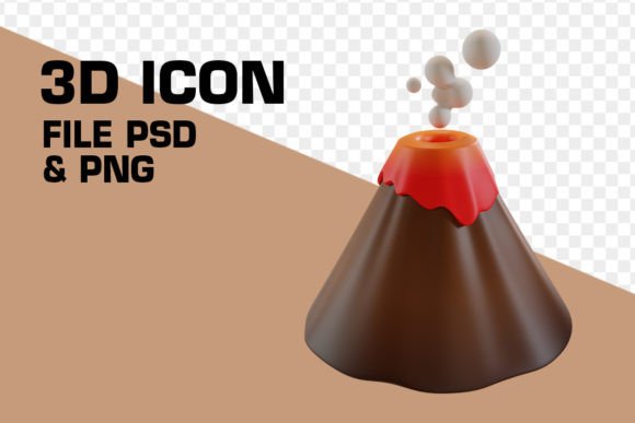 3D Volcano Cartoon Illustration: A Versatile Visual Tool for Modern Designers