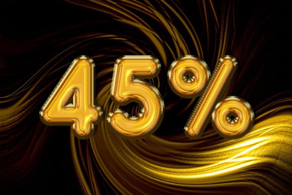 45 Percent Off Discount Sale Symbol Design