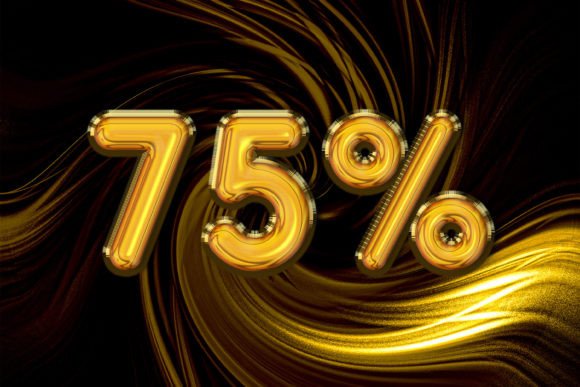 75 Percent off Discount Sale Symbol