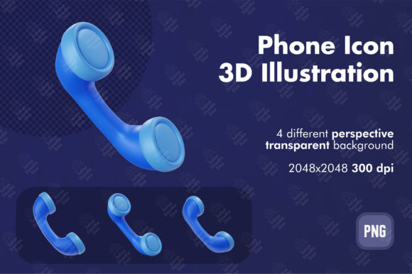 Blue Phone Icon Illustration