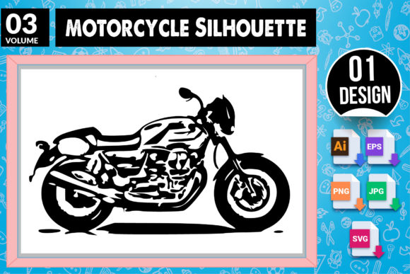 Celestial Motorcycle Silhouette SVG Craft Design 3