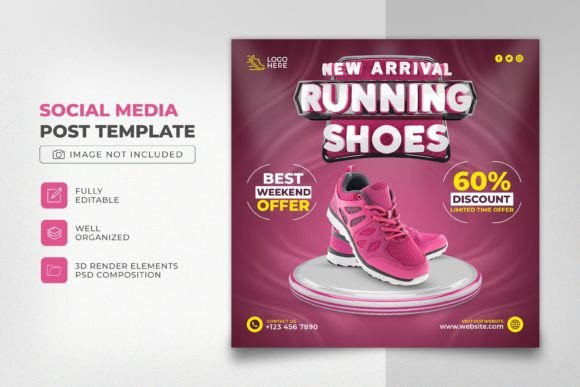 Designing Running Shoes Social Media Posts with Creativity