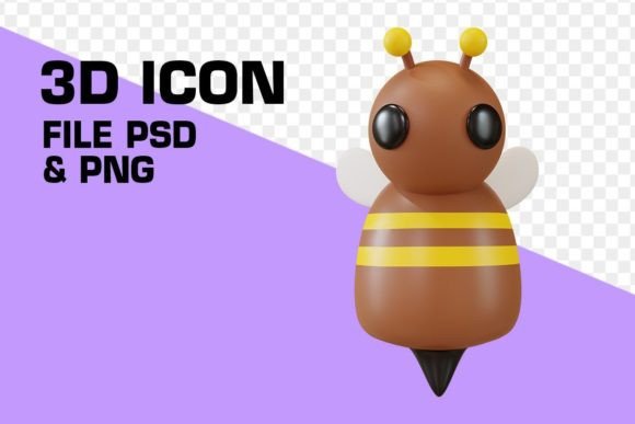 Enhance Your Visuals with a 3D Bee Cartoon Icon