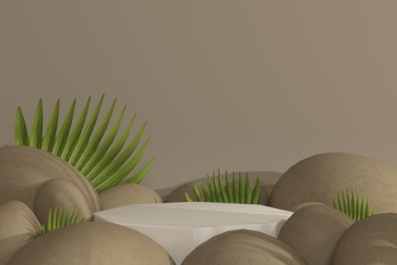 Modern Podium Showcase with Stones: Elevating Product Presentation in Photography