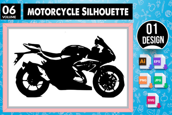 Motorcycle Silhouette SVG Craft Design 6: A Versatile Tool for Creative Projects