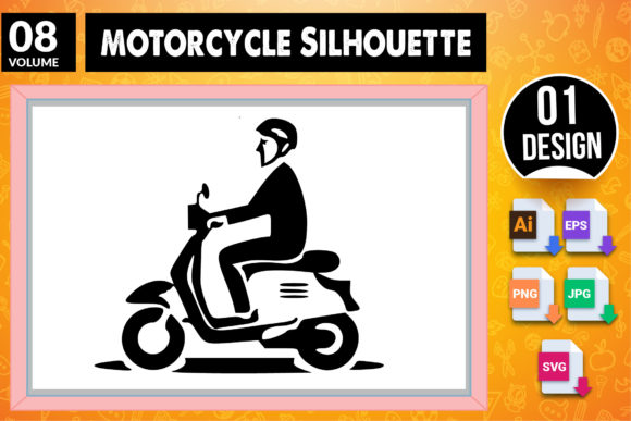 Motorcycle Silhouette SVG Craft Design 8: A Strategic Tool for Creative Projects and Branding