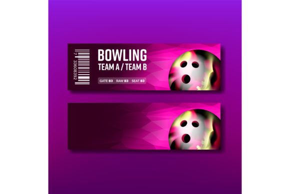 Purple Ticket on Bowling Game Template for Impactful Event Invitations