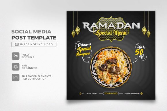 Ramadan Biriyani Social Media Post PSD: A Design for Every Need