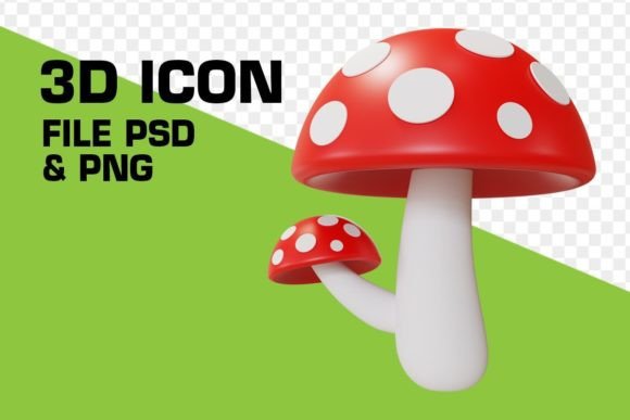Red Mushroom: A Versatile 3D Icon for Modern Design